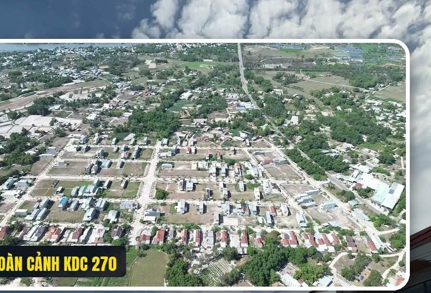 Toàn cảnh khu dân cư 270 Tam Phú nhìn từ trên cao, nhà dân đã xây kín phần lớn các lô