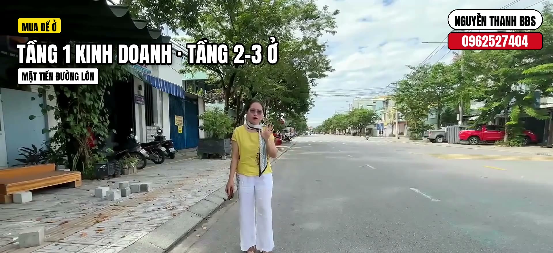 Dãy nhà phố mặt tiền đường Nguyễn Văn Trỗi Tam Kỳ, mái hiên và cây leo phía trước, đường rộng phía trước nhà