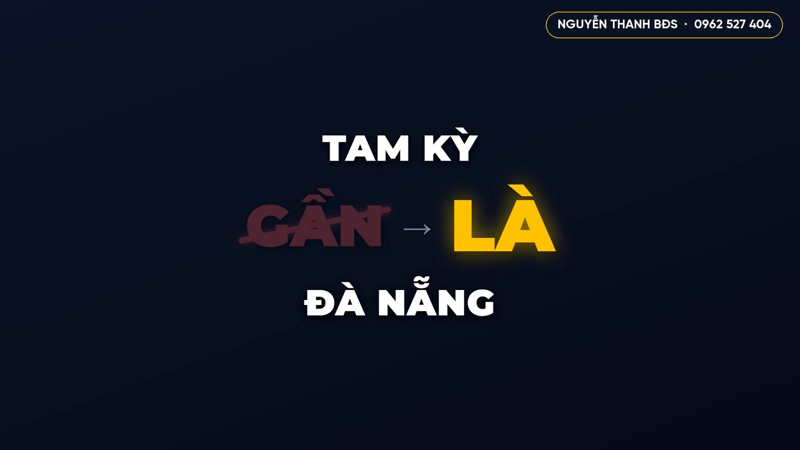 Dòng chữ Tam Kỳ gần Đà Nẵng, chữ gần mờ đi và chữ là màu vàng sáng lên