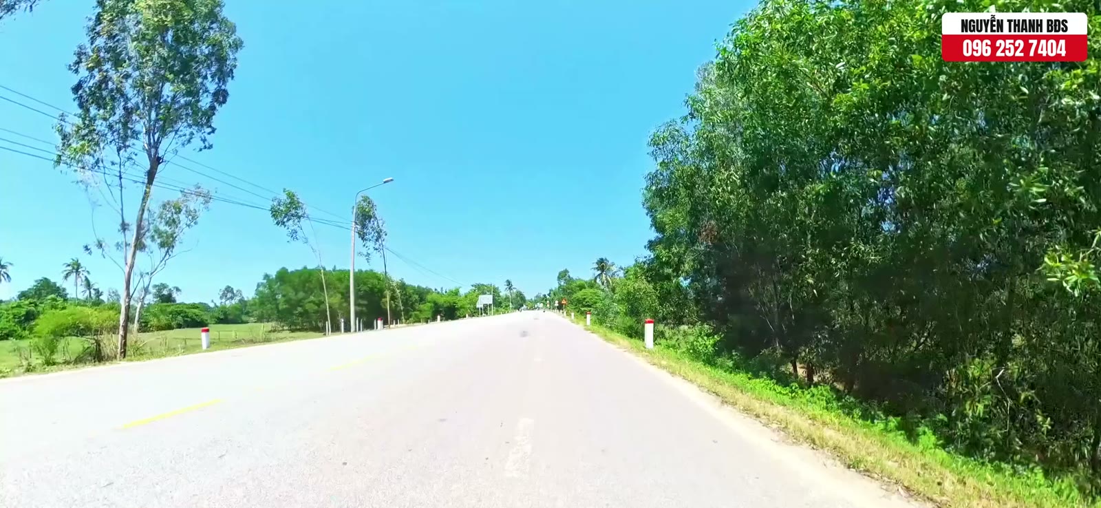 Đường Thanh Hoá đoạn chạy thẳng vào trung tâm Tam Kỳ, mặt đường nhựa rộng, hai bên hàng cây xanh